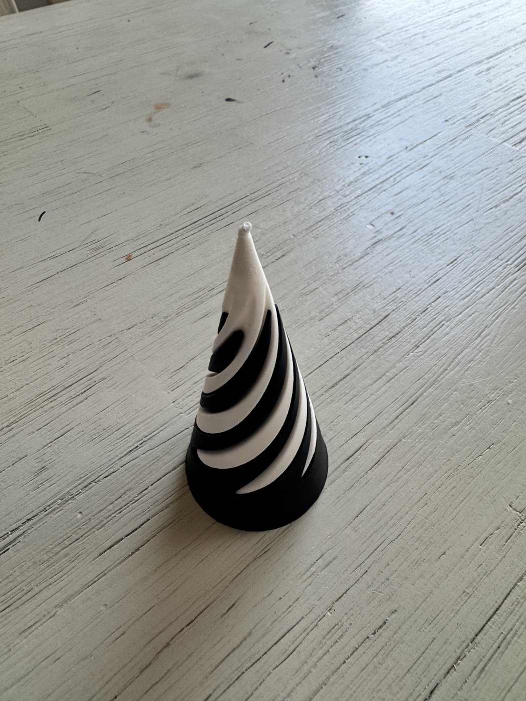 Spiral Cone Sculpture — Black & White